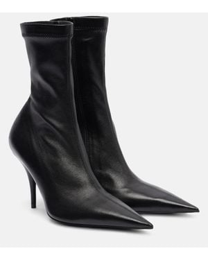Balenciaga Avenue 90 Leather Ankle Boots - Black