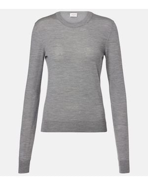 Saint Laurent Pullover Aus Wolle - Grau