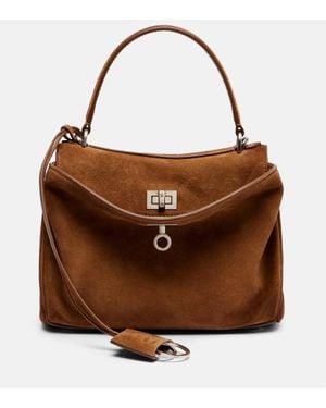 Balenciaga Tote Bag Rodeo Mini Aus Veloursleder - Braun