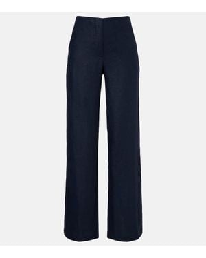 Faithfull the Brand Lulea Linen Wide-Leg Pants - Blue