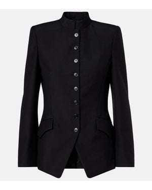 McQueen Blazer Aus Wolle Und Mohair - Schwarz
