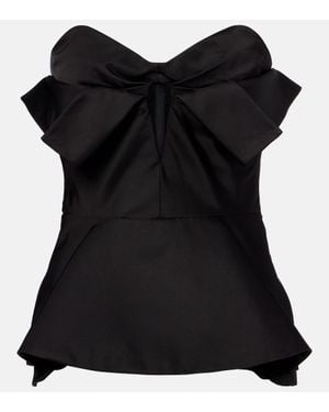 McQueen Bow-Detail Corset Top - Black