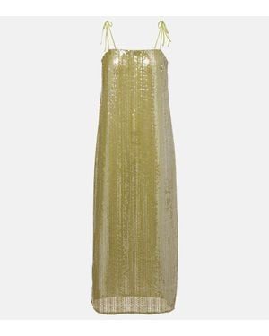 Adriana Degreas Abito Midi Solid Sequins - Verde