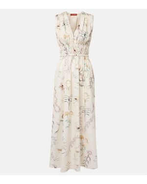Altuzarra Fie Printed Cotton-Blend Midi Dress - Natural