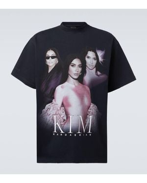 Balenciaga Kim K Oversized Cotton Jersey T-Shirt - Black