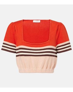 Zimmermann Cropped-Top Ascension Aus Einem Baumwollgemisch - Rot