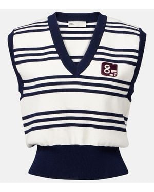 Tory Burch Gilet A Righe - Blu