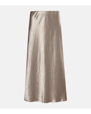 Max Mara Leisure falda midi Alessio de saten - Neutro