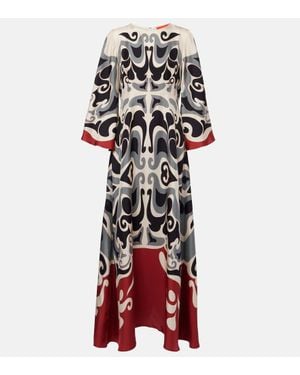 La DoubleJ Phoenix Placee Silk Twill Maxi Dress - Red