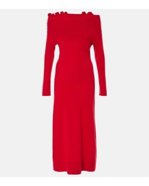 Altuzarra Lunaire Off-Shoulder Cashmere Gown - Red