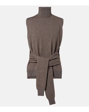 Rohe Top Aus Wolle Und Kaschmir - Braun