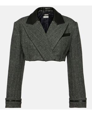 Jonathan Simkhai Clare Cropped Blazer - Grey