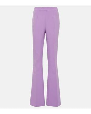 Safiyaa Alexa High-Rise Flared Crepe Pants - Purple