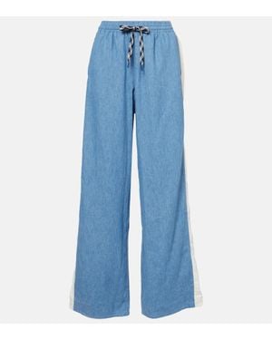 The Upside Oracle Luther Hemp And Cotton Track Pants - Blue