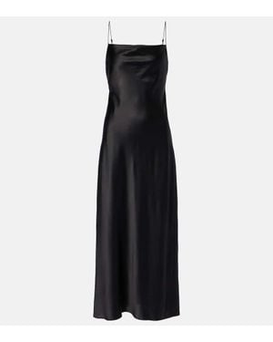 Dorothee Schumacher Sense Of Shine Draped Silk-Blend Slip Dress - Black