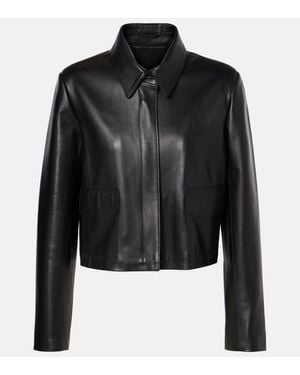 Nour Hammour Bleeker Cropped Leather Jacket - Black