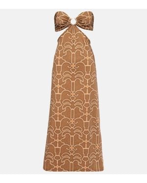 Johanna Ortiz Jungle Geometry Strapless Maxi Dress - Natural