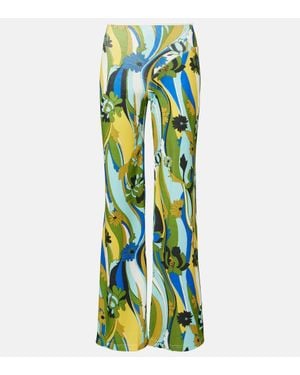 Christopher Esber Pantalon Ample Acidic A Fleurs - Bleu