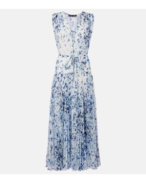 Proenza Schouler Patt Printed Chiffon Maxi Dress - Blue