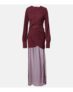 Nensi Dojaka Davina Draped Maxi Dress - Purple