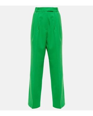 Frankie Shop Bea High-Rise Straight Pants - Green