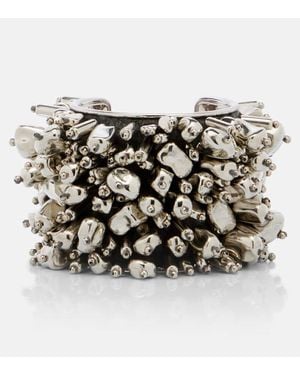Dries Van Noten Bracciale Rigido Con Perline - Metallizzato