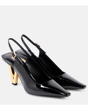 Versace Slingback-Pumps Aus Lackleder - Schwarz