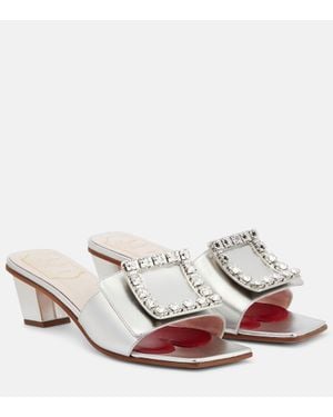 Roger Vivier Mules Love 45 en cuir - Blanc
