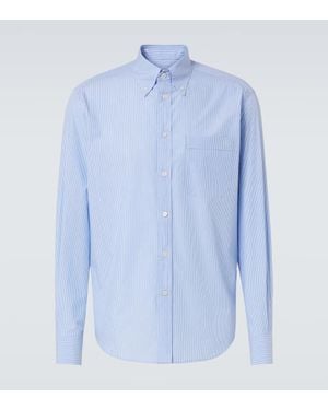 Valentino Vlogo Striped Cotton Shirt - Blue