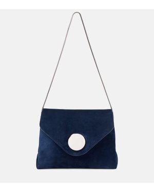 KHAITE Bobbi Suede Shoulder Bag - Blue