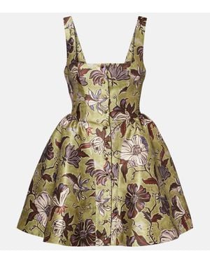 ALÉMAIS Bedrucktes Minikleid Citron Flounce - Mettallic