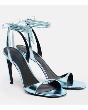 The Attico Ora 95 Leather Slingback Sandals - Blue