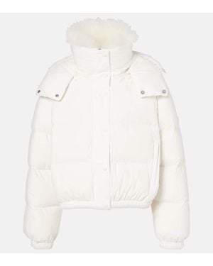 Yves Salomon Doudoune 58Cm Shearling-Trimmed Ski Jacket - White