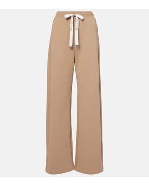 Max Mara Bali Cotton-Blend Jersey Wide-Leg Joggers - Natural