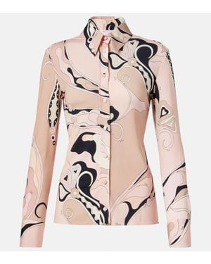 PUCCI Orchidee Print Button-Down Shirt - Pink
