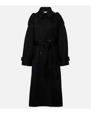 Rohe Oversize-Mantel Aus Schurwolle - Schwarz