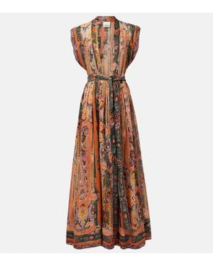 Isabel Marant Melissa Paisley Silk Maxi Dress - Brown