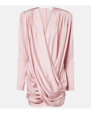Stella McCartney Draped Crepe Satin Minidress - Pink
