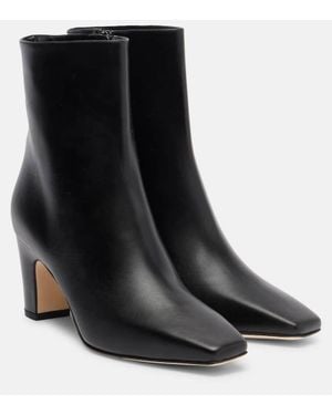 Manolo Blahnik Ofaralo Leather Ankle Boots - Black