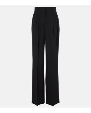 Erdem High-Rise Wool Wide-Leg Trousers - Black