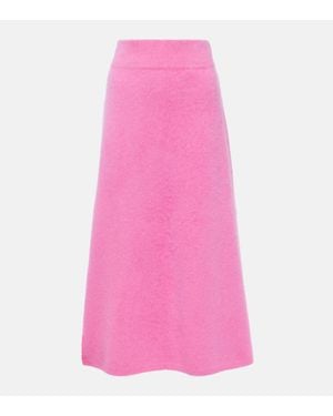 Lisa Yang Asta High-Rise Cashmere Midi Skirt - Pink