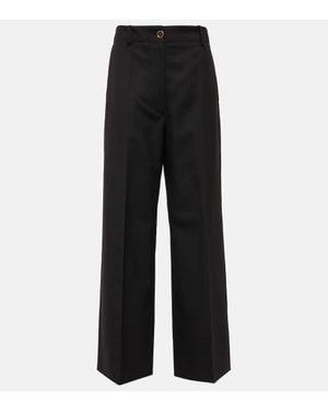 Patou Wide-Leg Wool Pants - Black