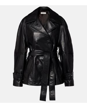 Rohe Lederjacke - Schwarz