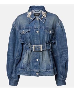 Simone Rocha Verzierte Jeansjacke Turbo - Blau