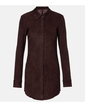 Stouls Hemdblusenkleid Geraldine Aus Veloursleder - Braun