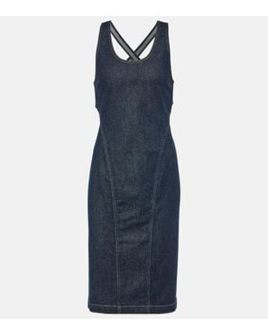 Alaïa Vestido Denim Azul Aw 24, Mujer, Talla