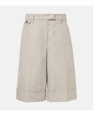 Brunello Cucinelli Cotton And Linen Bermuda Shorts - White