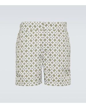 Frescobol Carioca Ipanema Printed Swim Trunks - White