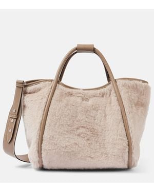 Max Mara Marine Small Teddy Tote Bag - Natural