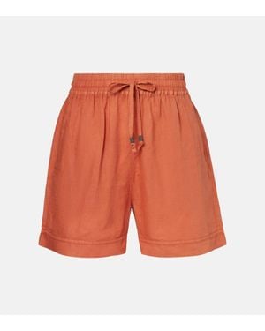 Brunello Cucinelli Shorts Aus Leinen Und Baumwolle - Orange